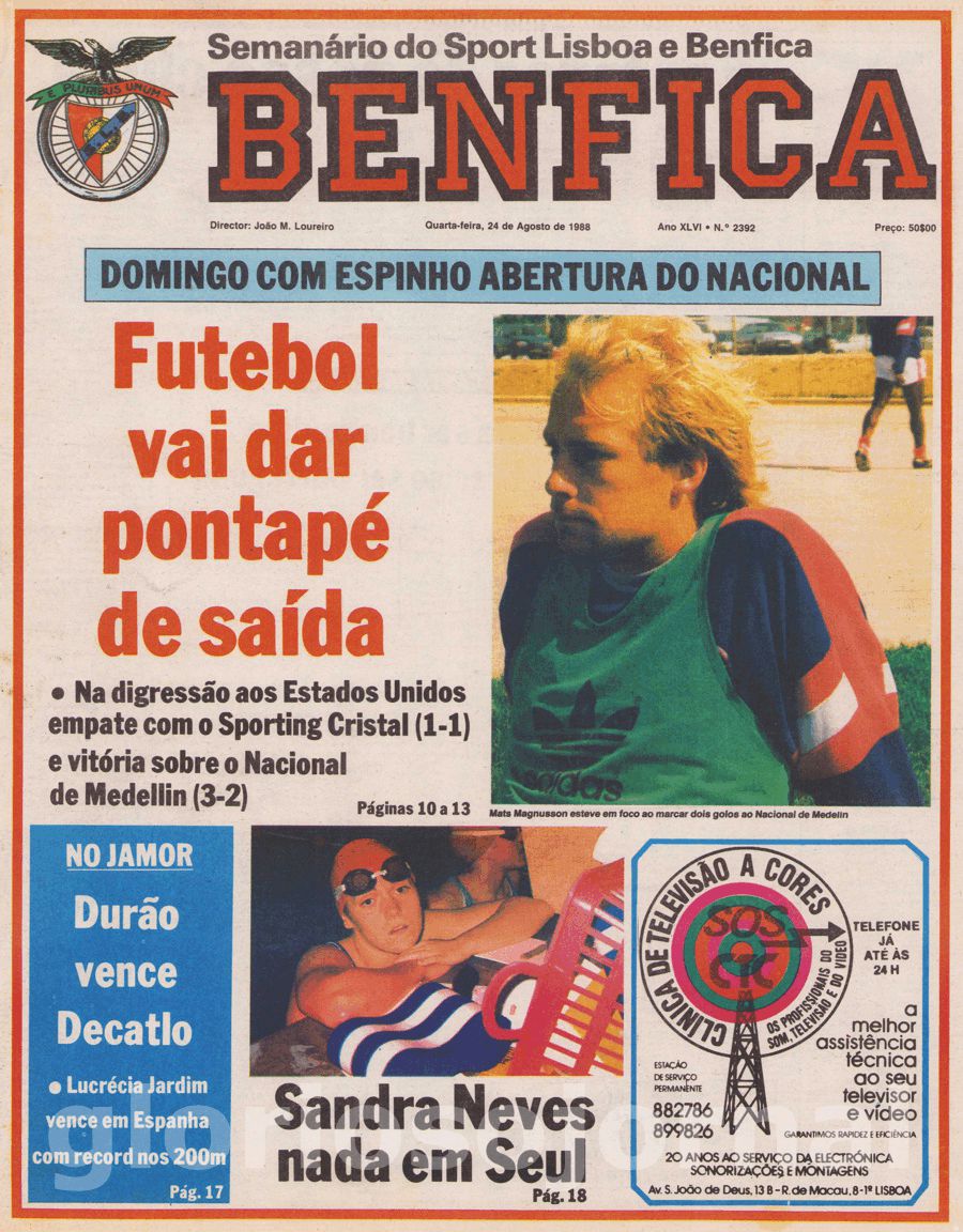 jornal o benfica 2392 1988-08-24